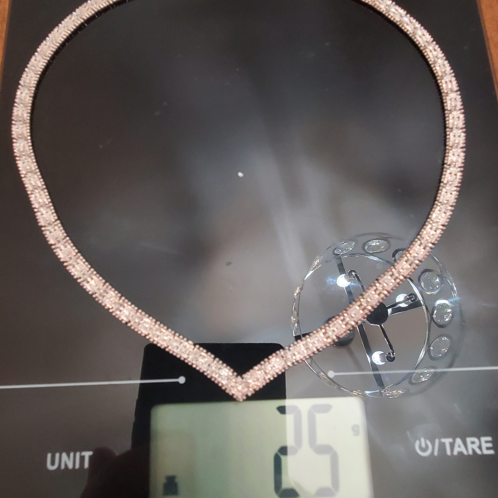 Sterling Silver V -Chain Necklace Brickwork Vintage 925 Italy Womens